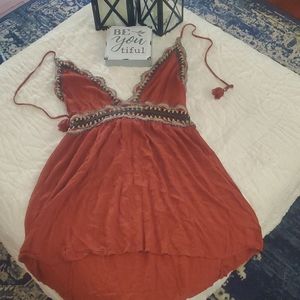 AE Crocheted tunic halter top